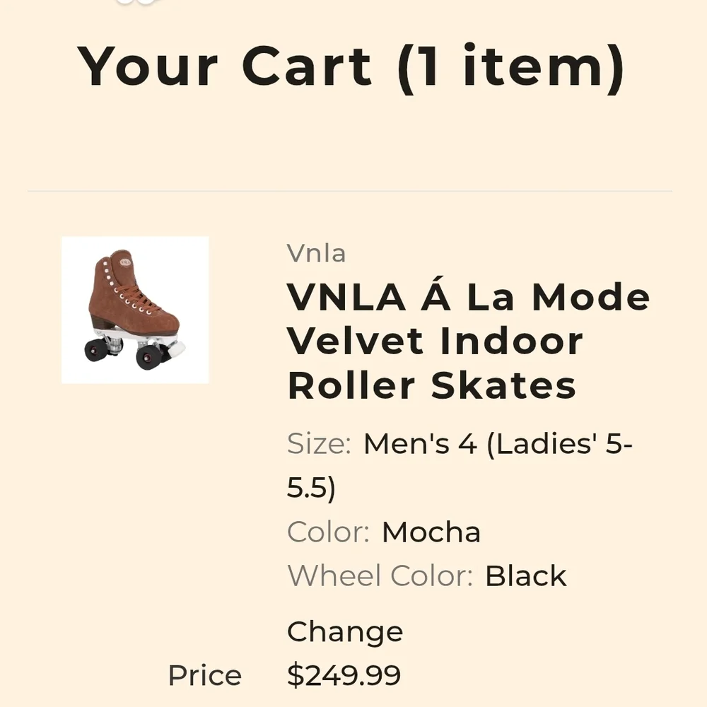 Women's Brown Suede Roller Skates - Picture 6 of 6